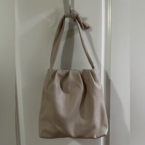 Zara cream shopper tote bag